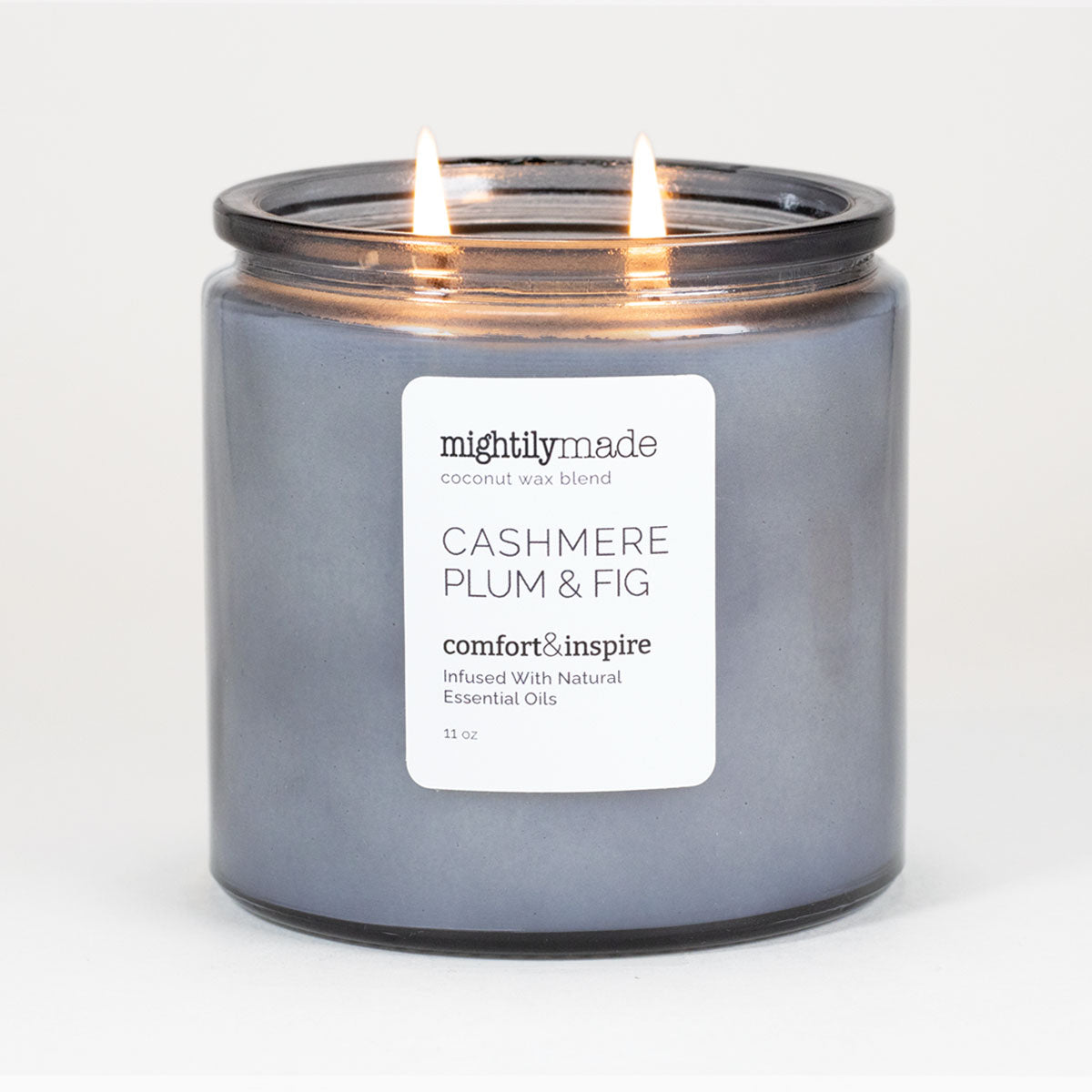 Cashmere Plum & Fig Coconut Wax Candle - Lit