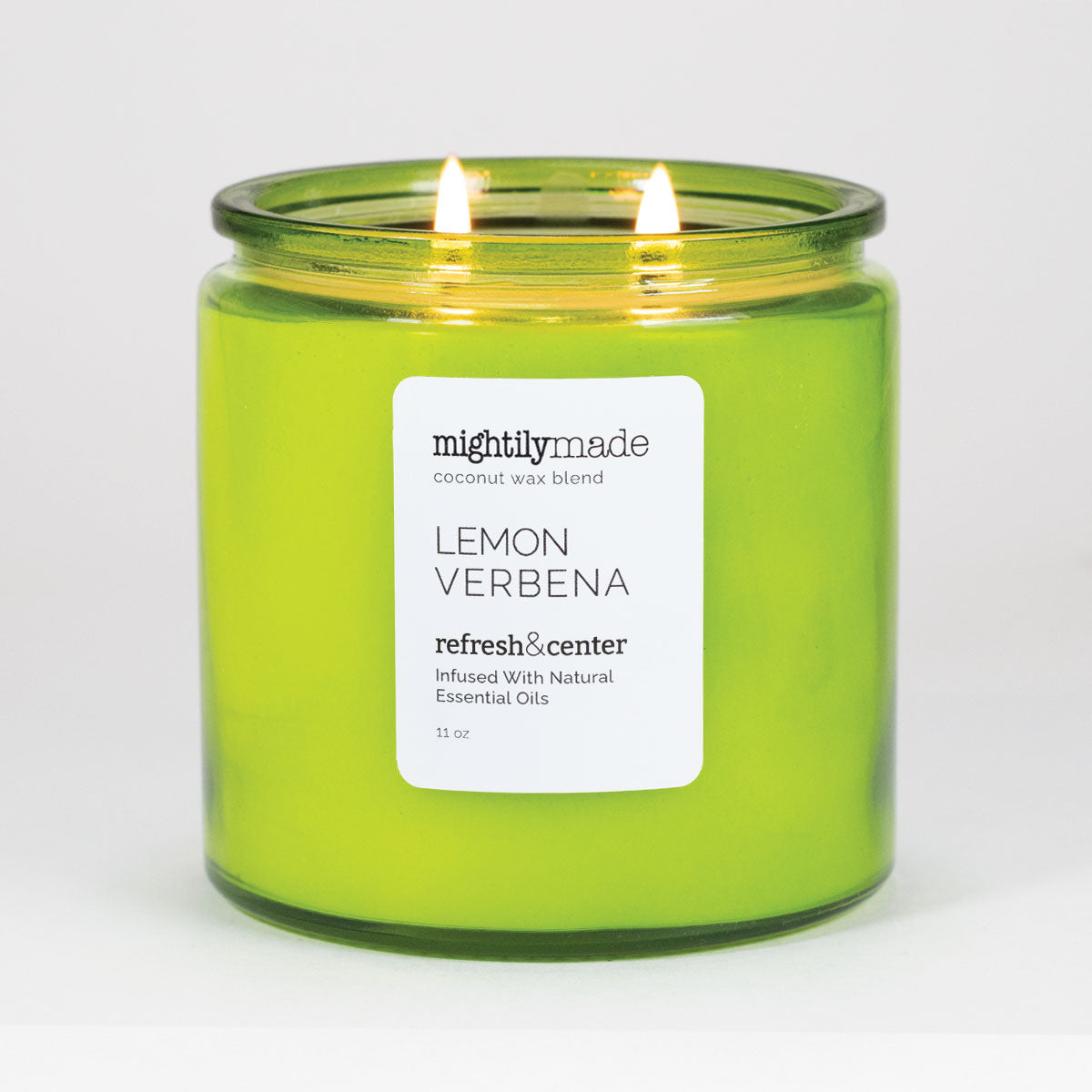 Lemon Verbena Coconut Wax Candle - Lit