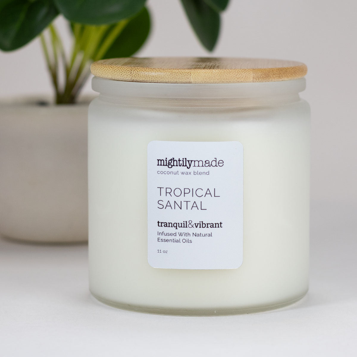 Tropical Santal Scented Candle With Decor